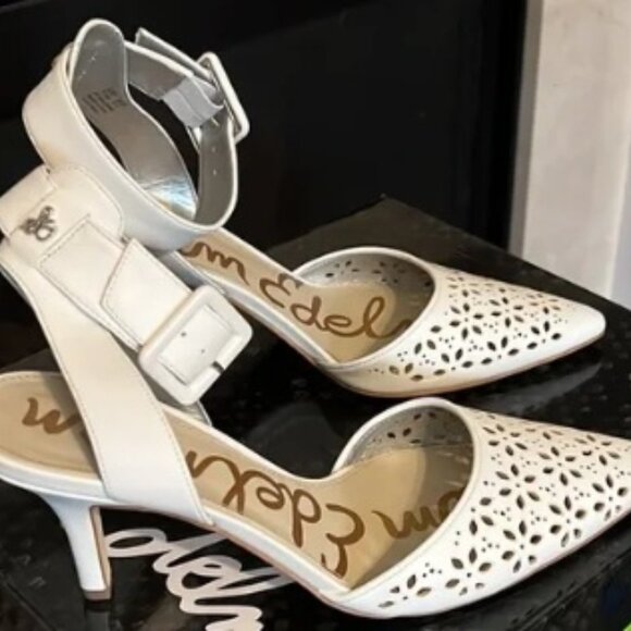 EUC - Sam Edelman White Strappy Heels (7.5M) - Picture 1 of 5
